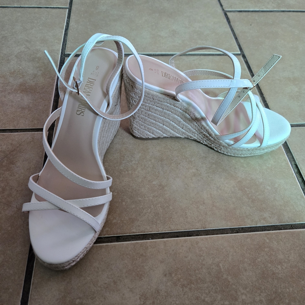 Dream Pairs White Wedge Sandals